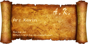 Arz Kevin névjegykártya