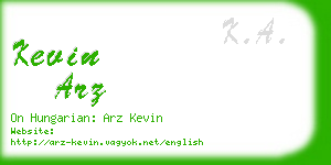 kevin arz business card